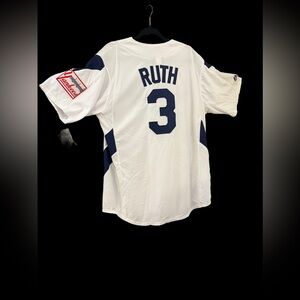 Babe Ruth Yankees Classic White and Blue Cooperstown collection